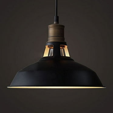 Modern Farmhouse Black Kitchen Pendant Light Metal Barn Shade Hanging Lighting