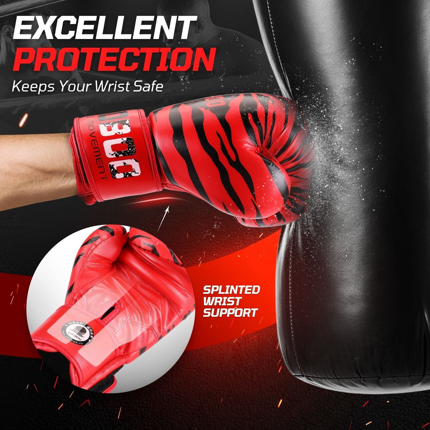 10 oz Boxing Gloves for Men, Youth, and Women, Tiger Boxing Gloves Punching Bag Gloves 10oz Ounce for KickBoxing, MMA, Muay Thai, Training, Sparing, Bagwork with Wrist Wrap