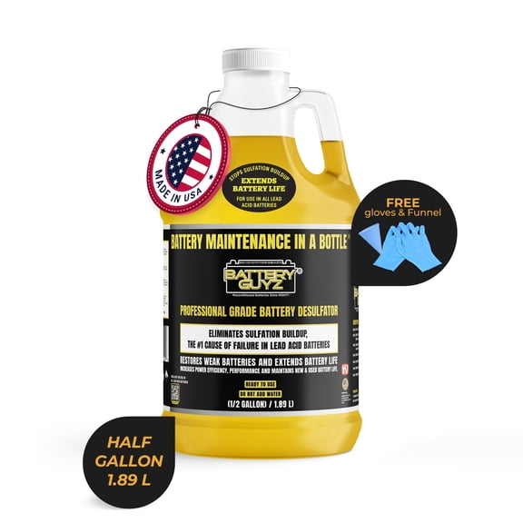 Desulfator to Extend and Renew Battery Life - Golf Cart Batteries, Motorcycles, Lawnmowers, Snowmobiles, Jet Skis - 48v/12v/8v/6v and All Lead Acid Batteries - 1/2 Gallon (1.90 L), As Seen On TV