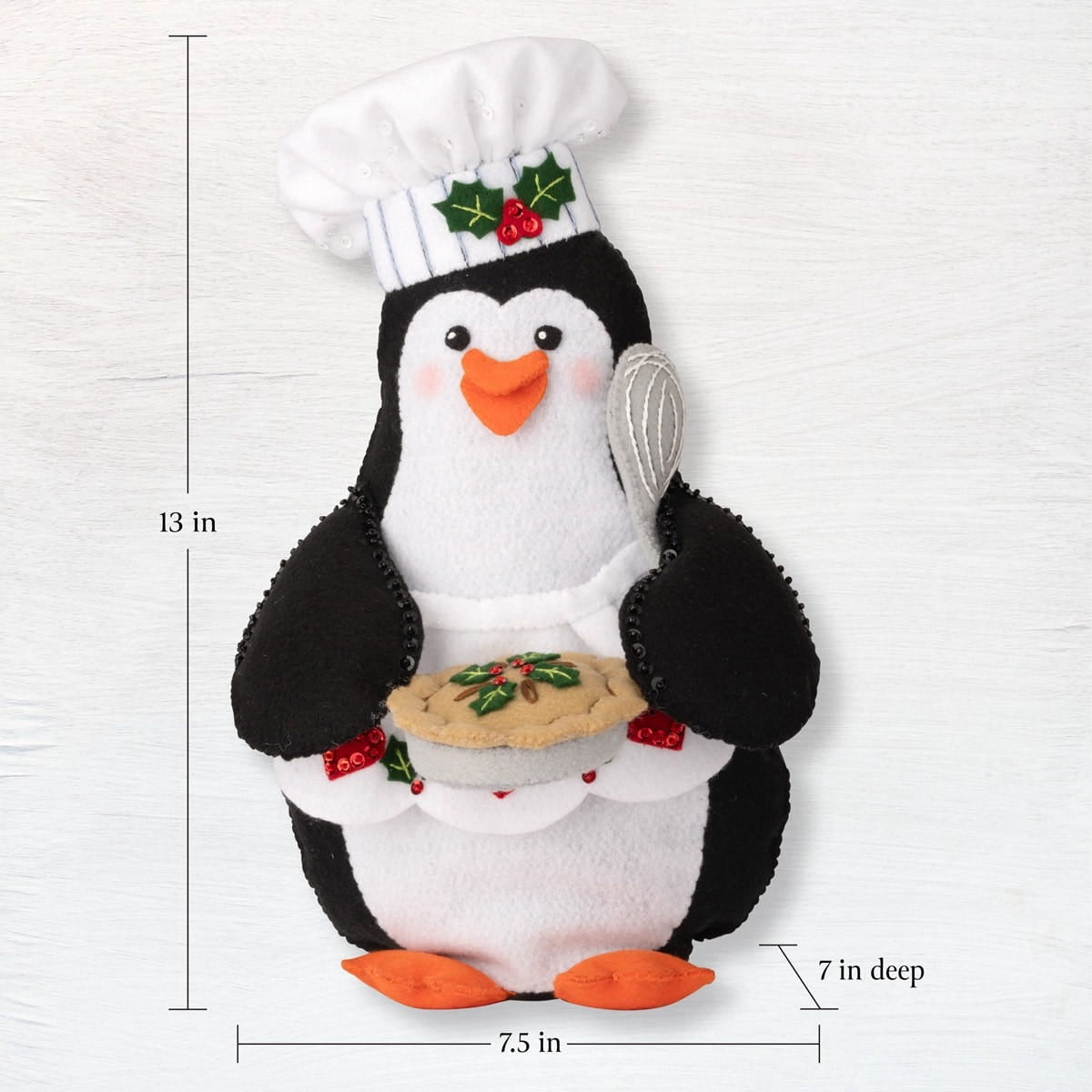 Bucilla Baking up Cheer 7.5 x 13 x 7 in Felt Applique Wall Hanging Kit
