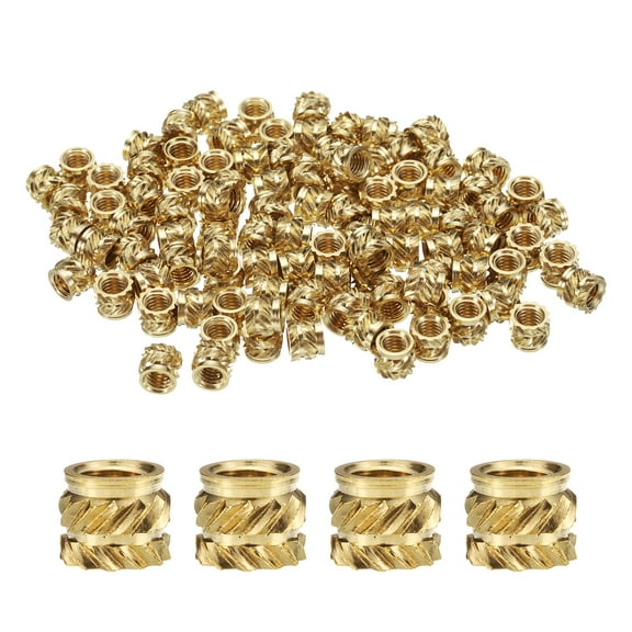Uxcell 50 Pack M4 Threaded Inserts Brass Heat Set Insert M4x5mm, OD 6mm Knurled Insert Nuts