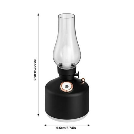 

Air Humidifier Retro Humidifier with Night Light Wireless Charging Aroma Diffuser Essential Lantern LED Kerosene Bedside Lamp
