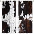 thumbnail image 5 of Cow Print Curtains, Rustic Brown Cowhide Cow Printed Pattern Farmhouse Western Curtains for Bedroom Living Room Kitchen Highland Cow Skin Fur Window Treatments Drapes 2 Panel, 84"x63" Inch, 5 of 5
