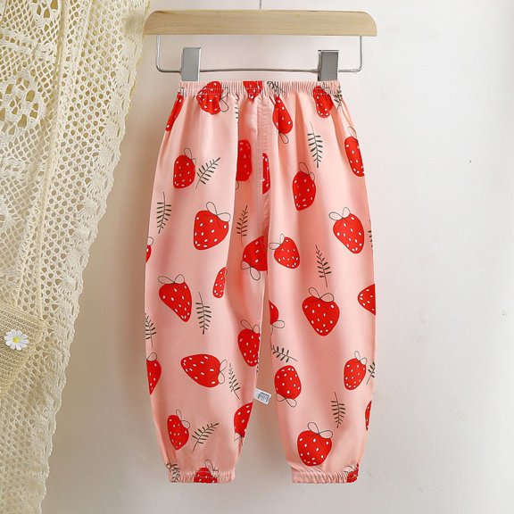 HVOBTTY Fall Toddler Kid's Straight-Leg Joggers Breathable Breathable Loose Print Relaxed Outer Daily Wear Pants