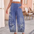 thumbnail image 2 of IMENGL Casual Cropped Pants for Women Soft Barrel Baggy Elastic High Waist Comfy with Pockets Trousers Loose Women's Wide Leg Pant,M-XXXL, 2 of 7