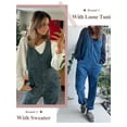 thumbnail image 3 of Women's Denim Overall Jumpsuits Sleeveless V Neck Long Pants Rompers, 3 of 6