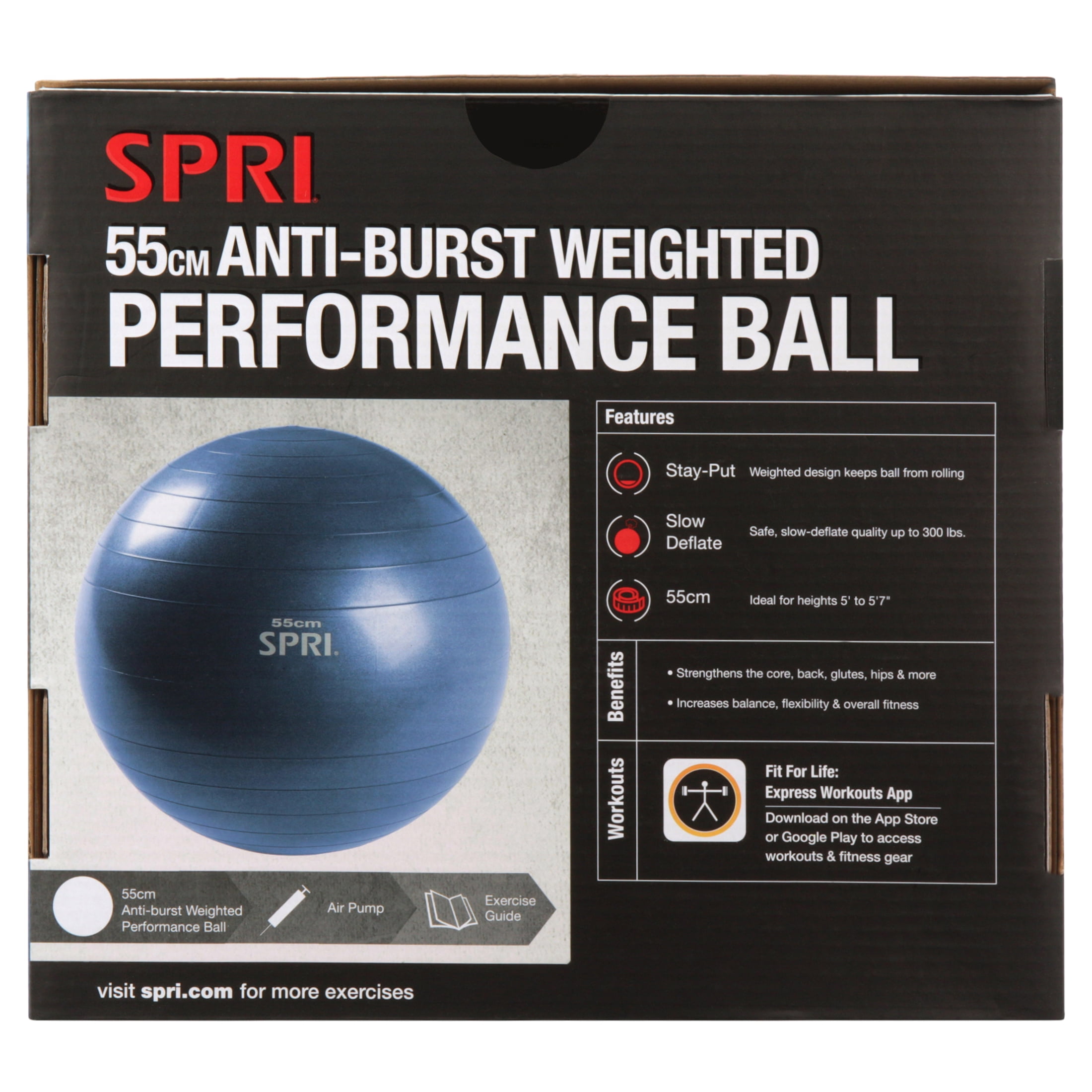 spri 55cm exercise ball