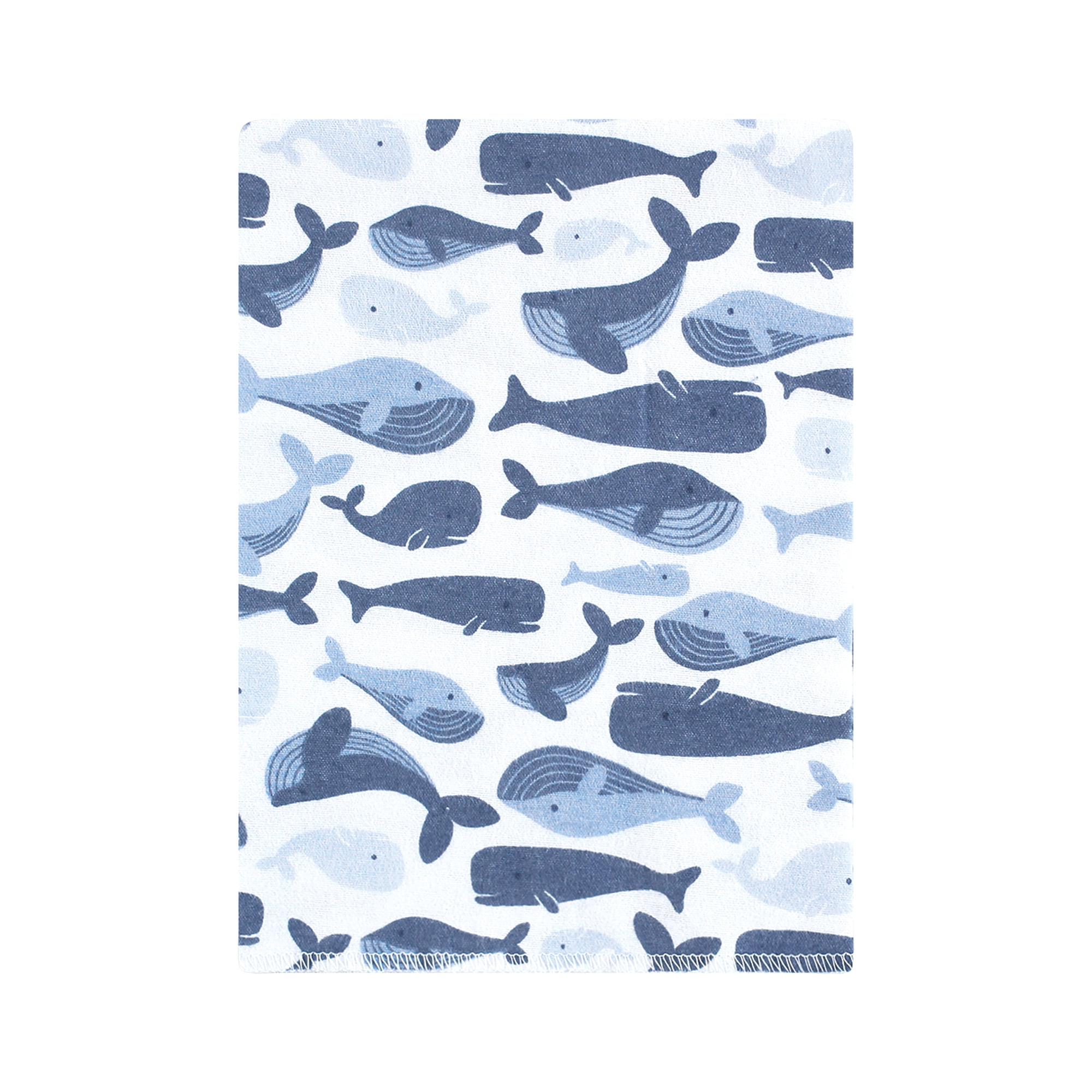 Hudson Baby Infant Boys Cotton Flannel Burp Cloths 12pk, Cute Whales, One Size