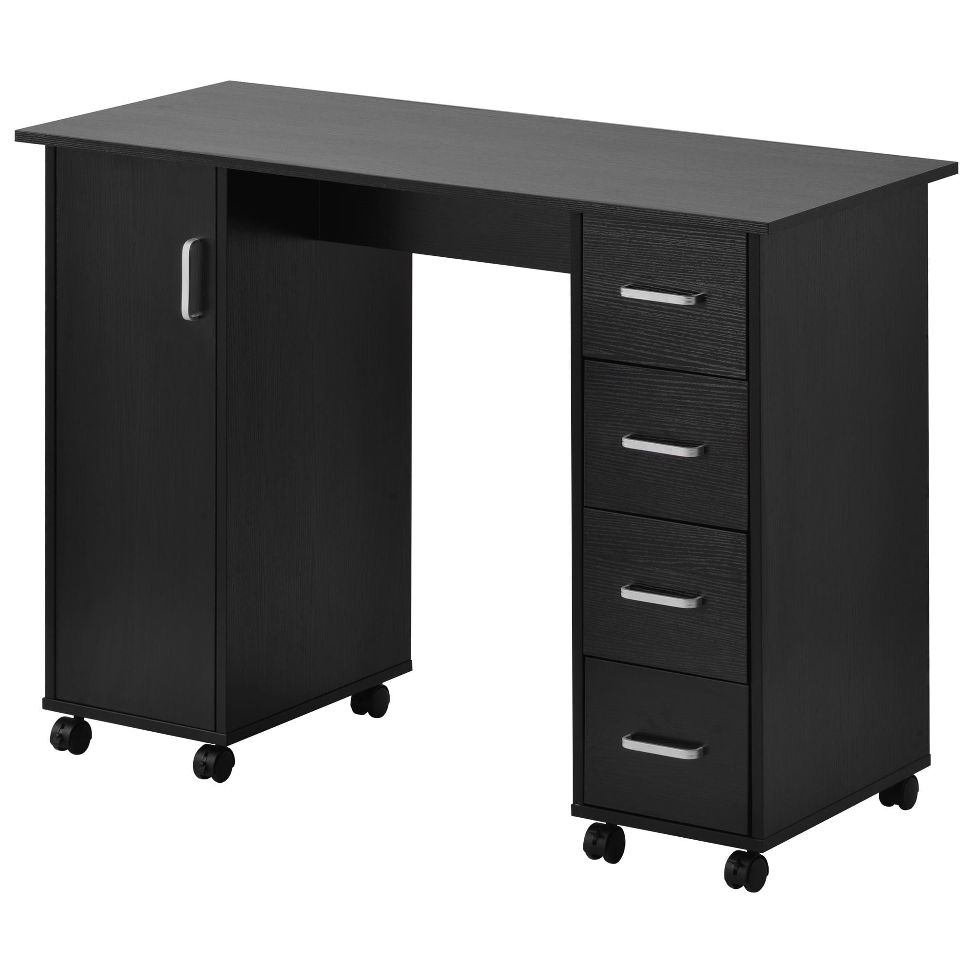 DEALTOPS Computer Desk with Multiple Drawers and Locker for Home and Office - Black