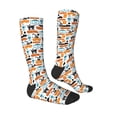 thumbnail image 3 of Picia Women Crew Soft Moisture-wicking Socks Industrial Transportations Pattern Design Cotton Socks, One Size fit All, 3 of 9