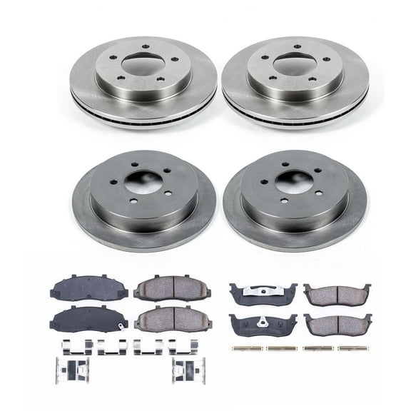 Ultimate Brakes Front and Rear Ceramic Brake Pad and Rotor Kit with Hardware WM81232