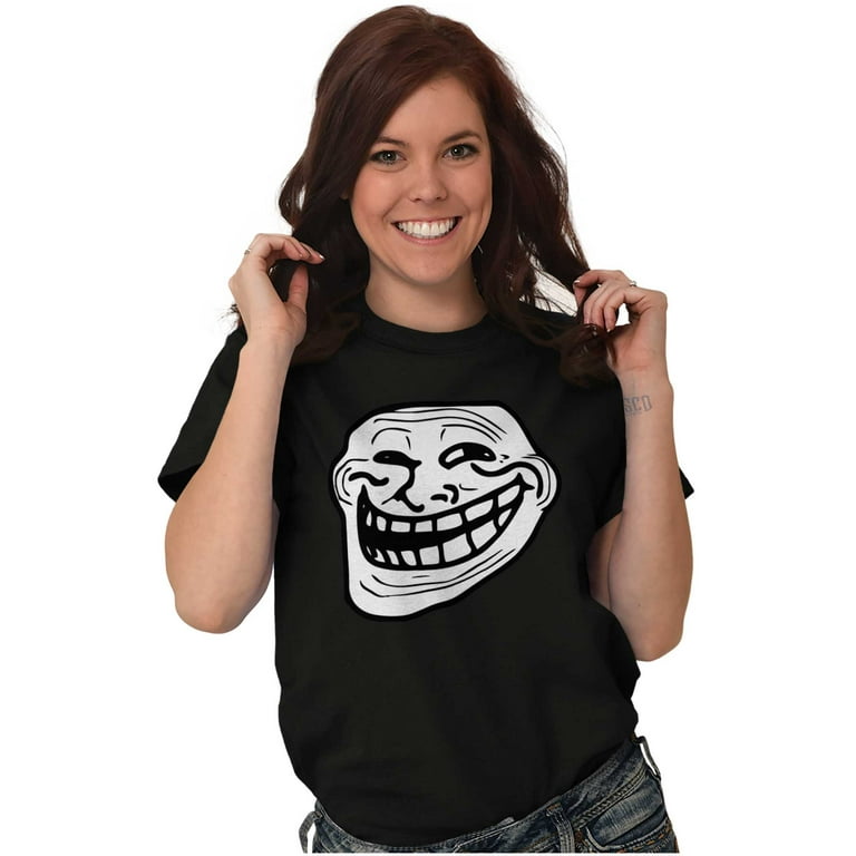 Troll Face Smiley Internet Funny Meme Gift Casual Tank Top Tee Shirt Women  Men