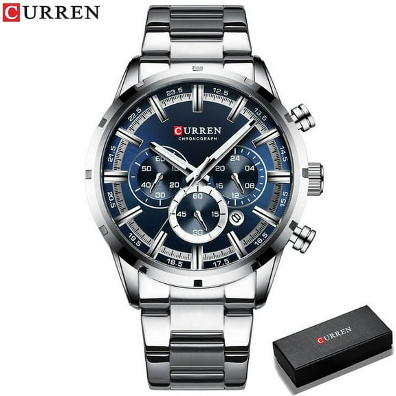 Curren Luxury New Mens Stainless Steel Band Wristwatches For Men Casual Fashion Quartz Clock Mens Chronograph Watch With Date - Quartz Wristwatches