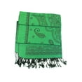 thumbnail image 3 of Sakkas Lightweight Two Tone Paisley Design Pashmina Fringe Scarf / Stole / Wrap - Kelly Green / Black - 27W x 72 L, 3 of 4