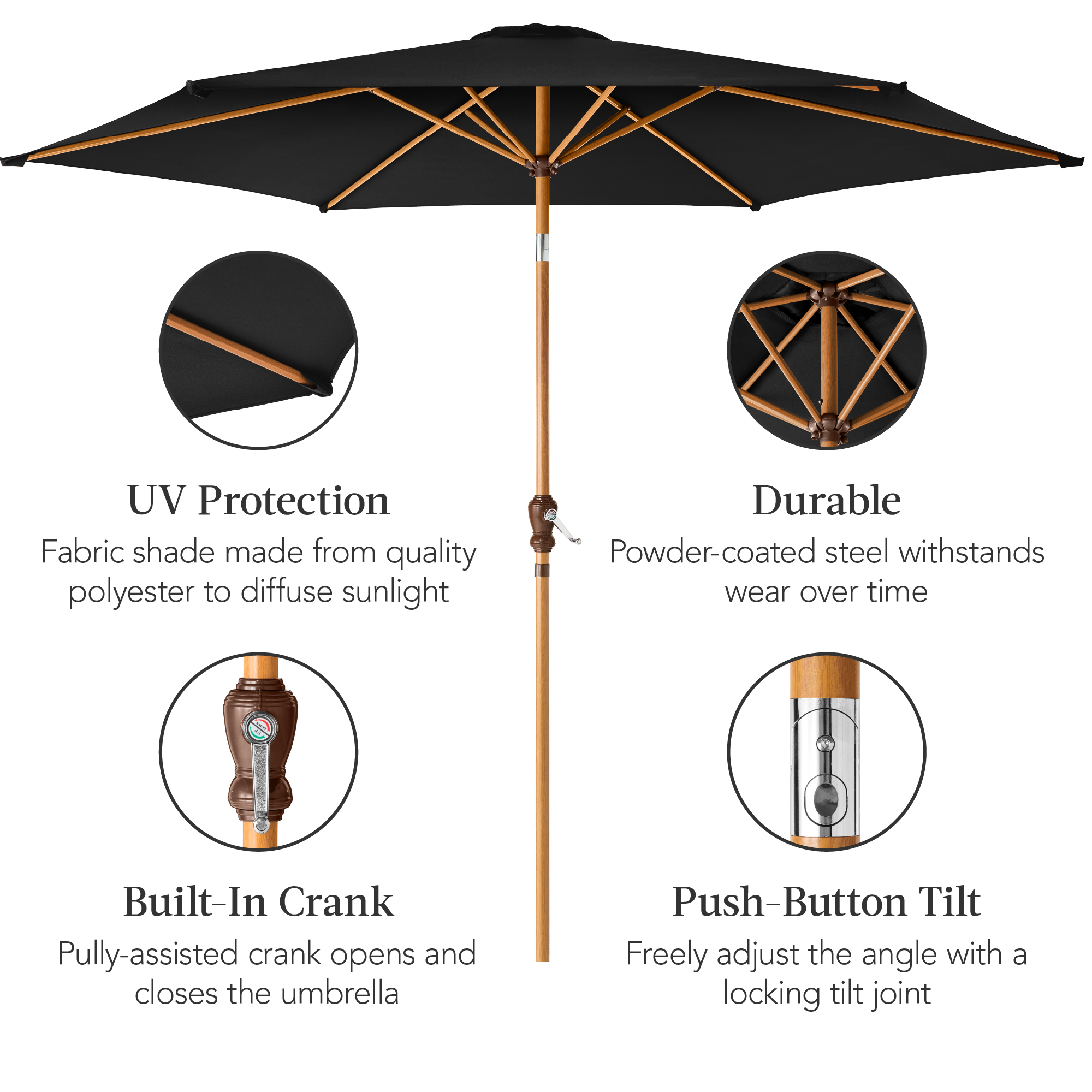Best Choice Products 10ft Market Patio Umbrella with Crank & Tilt photo 6