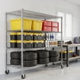 thumbnail image 3 of Legooin 24"D x 48"W x 72"H Metal Storage Rack Adjustable Storage Wire Shelf Garage Shelf with Wheels for Residential and Industrial Use, Silver, 3 of 8