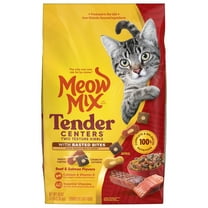 Meow Mix Tender Centers with Basted Bites, Beef & Salmon Flavors, Dry Cat Food , 3 lb. Bag