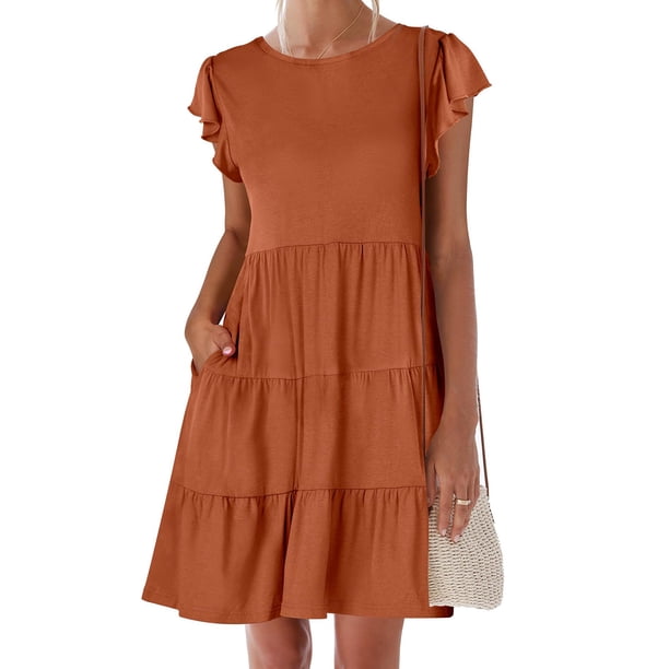 casual dress shopping online BMJL Womens Business Long Sleeve Work Dresses Tie Front Knee Length Ribbed Knit Dresses (Coffee, S) at Amazon Women's Clothing store Light Blue Dress EMERY ROSE Women's Sleeveless Color:Bloom & Breeze New color and a