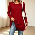thumbnail image 3 of ClodeEU Women's Crew Neck Long Sleeve Tunic Top, Casual Loose Fit Long Pullover Blouse ,Women's S-XXXL, 3 of 7