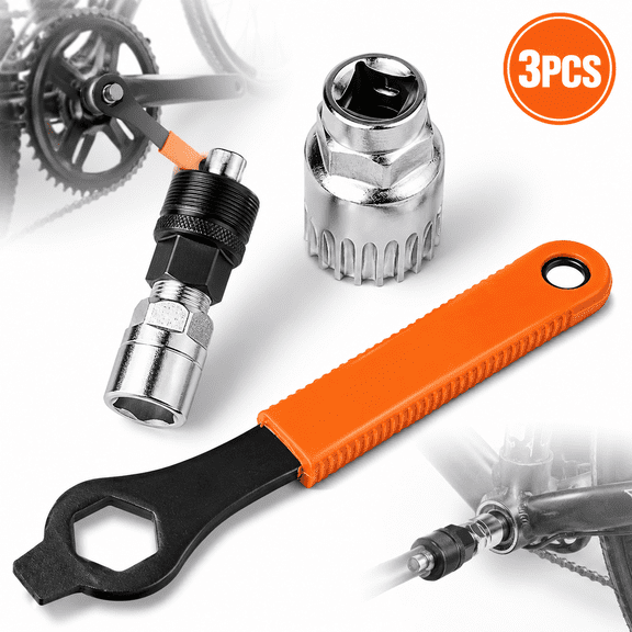Bike Repair Tool Kit - Crank Puller, Bottom Bracket Removal Tool & 6.18in Bike Wrench | Compatible with 20T Splined & Square Taper Cranksets