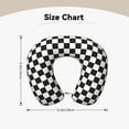 thumbnail image 3 of Zufioo Black and White Checkerboard for Memory Foam U-shaped Pillow, Buckle and Invisible Zipper Neck Head Support Airplane Pillow for Travel Car Home-One Size, 3 of 8