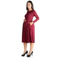 thumbnail image 2 of 24/7 Comfort Apparel Long Sleeve Fit and Flare Maternity Midi Dress, 2 of 2