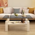 thumbnail image 6 of Living Room Decor Coffee Table, Gray Tempered Glass & , 39.2"l X 23.4"w 17.7"h, 220lb Max Load-bearing Modern Finish, 39.2"x23.4"x17.7", Weight Capacity, 6 of 6