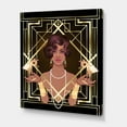 thumbnail image 3 of Designart ' Retro Girl In Golden Art Deco Geometrics I ' Modern Canvas Wall Art Print, 3 of 4