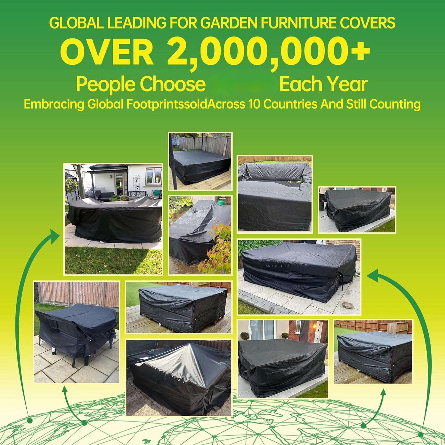 Heavy Duty Waterproof Rectangular Patio Furniture Set Cover Weatherproof Outdoor Sectional Sofa Couch Garden Dining Table Chair Protector