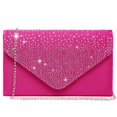 thumbnail image 1 of Bolso de noche Dasein para mujer, satinado, con strass, color rosa intenso, 1 of 7