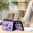 thumbnail image 5 of ELEHOLD Case for iPhone 13 Pro Max, Detachable Crossbody Leather Wallet Mirror RFID Blocking Case with Card Holder & Kickstand,Purple, 5 of 12