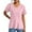 Pink, variant on MIXUE Womens Summer Tops Summer Solid Color V Neck Short Sleeve Casual Pullover Tshirts Outwear,Pink,L