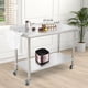 thumbnail image 2 of Yeshouse Mesa de acero inoxidable para preparación y trabajo con protector contra salpicaduras, mesa de cocina resistente con estante inferior ajustable y patas para restaurantes, hogares y hoteles, 2 of 6