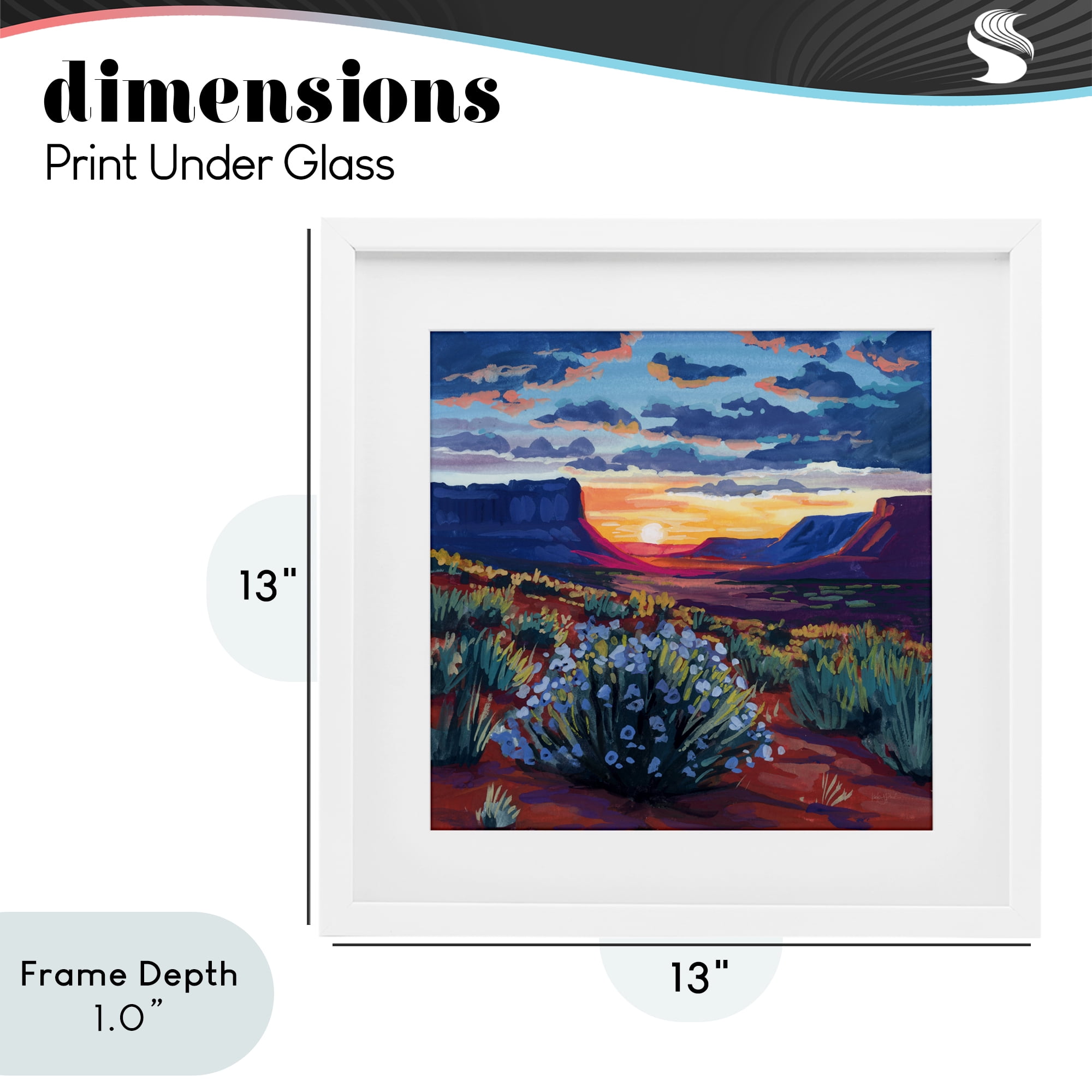 Stupell Industries Desert Sunset on Blooming Bush White Framed Print Under Glass, design by Kate Jarvik Birch