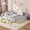 Gray, variant on Full Size Floor Bed with Fence, Low Profile Platform Bed Frame, Wood Floor Bed, Oak