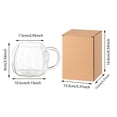 thumbnail image 3 of 12oz Double Wall Pumpkin Shaped Glass Mug, Embossed Leaf Clear Borosilicate Cup, Halloween Coffee Beverage Mug for Autumn Home & Party (Clear), 3 of 5