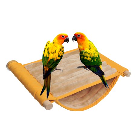 Birds Nest House Tent Toy Bird Hanging Hammock for Lovebird Parakeet Parrots Yellow Large