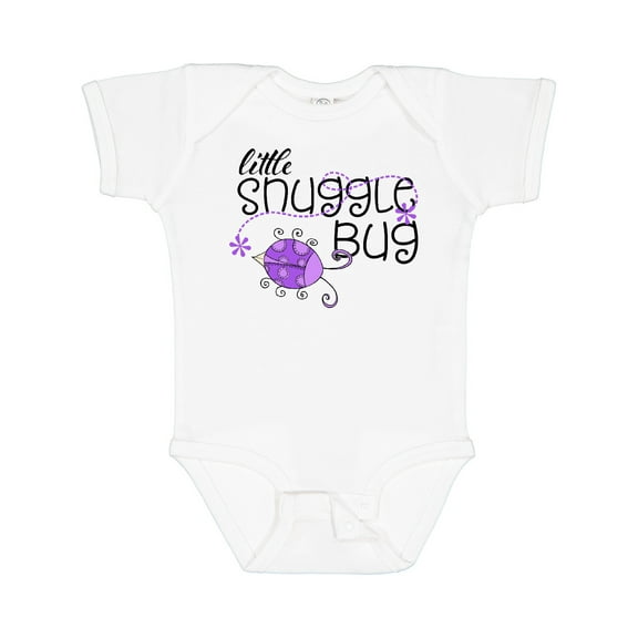 Inktastic Little Snuggle Bug Purple Beetle Boys or Girls Baby Bodysuit