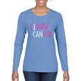 thumbnail image 1 of Fight Cancer Ribbon Womens Graphic Long Sleeve T-Shirt, Light Blue, Large, 1 of 3