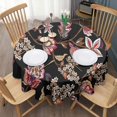 thumbnail image 3 of Pioneer Flower Floral Print Pattern Round Tablecloth 60"x60",Wrinkle Wipeable Table Cloth for Kitchen Dining Room Picnic Patio Party, 3 of 6