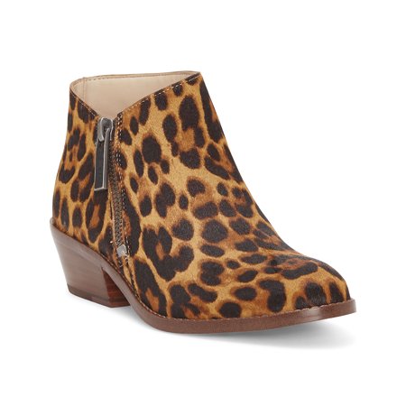 

1.State Rosita Leather Boot Brown Multi Leopard Low Cut Designer Ankle Bootie (8 Brown Multi)