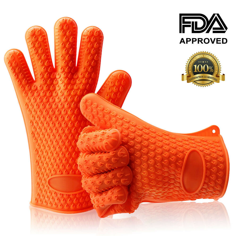 Details about   1* Kitchen Heat Resistant Silicone Gloves Oven Mitts Pot Tools Baking BBQ Y2F4 