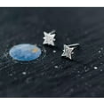 thumbnail image 2 of EOEMY Sterling Silver Clear Crystal Cubic Zirconia Cz Stud Earrings - Star Shapes, 2 of 7