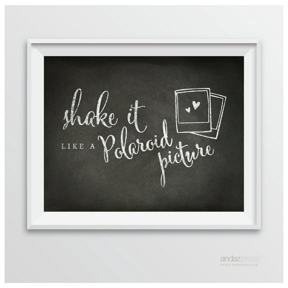 Shake It Like A Polaroid Picture Vintage Chalkboard Wedding Party Signs