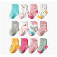 thumbnail image 2 of GXWEA Toddler Girl Socks Socks For Girls Non Slip Grip Ankle Socks With Non Skid Soles For Infants Toddlers Kids Boys Girls K 1-3 Years Multi Pcs, 2 of 3