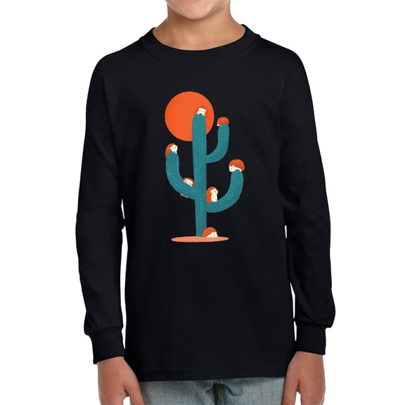 Image Conscious Hedgehogs On A Cactus Long Sleeve Toddler -Jay Fleck Designs, Unisex Regular Fit