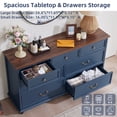 thumbnail image 4 of Bedroom Dresser and Nightstand 3 Piece Set, Includes Farmhouse 7 Drawer Storage Dresser, Nightstand Set of 2 with 3 Drawers, Modern Bedroom Set, Navy, 4 of 11