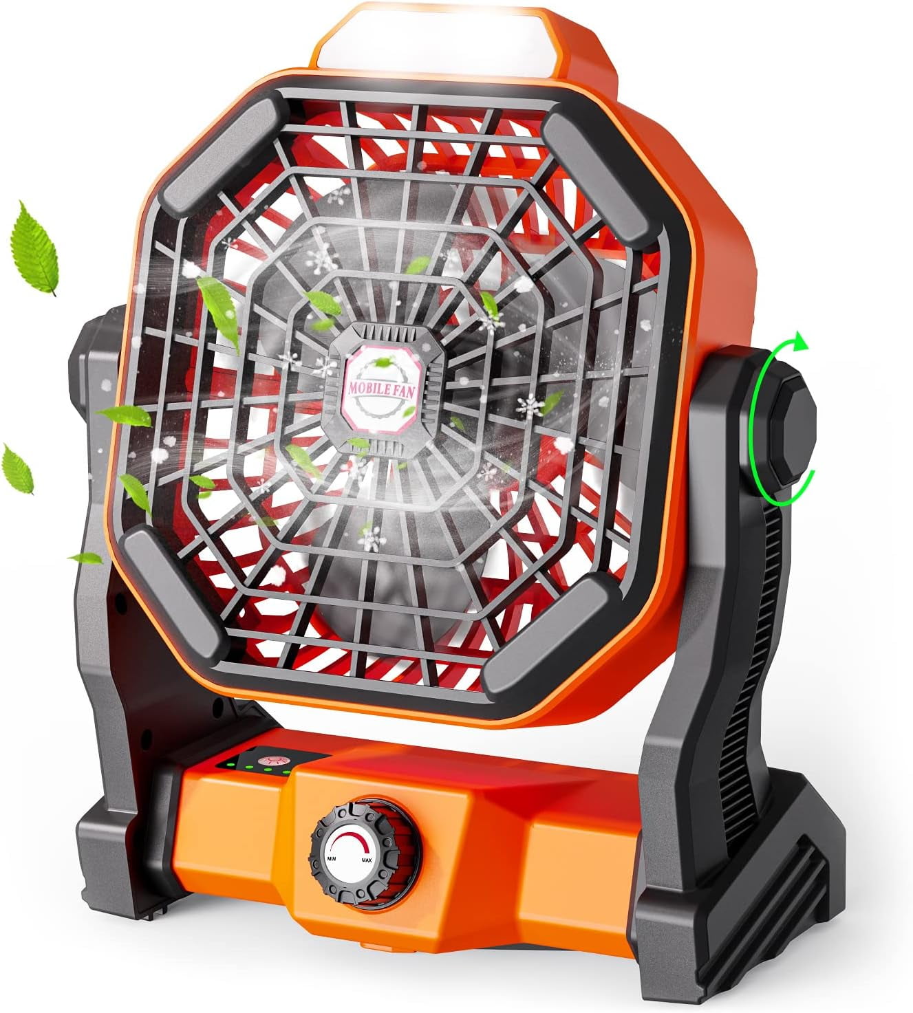 Camping Fan with LED Lantern, 25Hours Rechargeable Fan Portable Outdoor