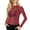 Red, variant on Womens Tops Dressy Casual Long Sleeve Shirts Mesh Neck Sheer Blouse See Through Floral Lace Basic T Shirts For Women Brick Red L