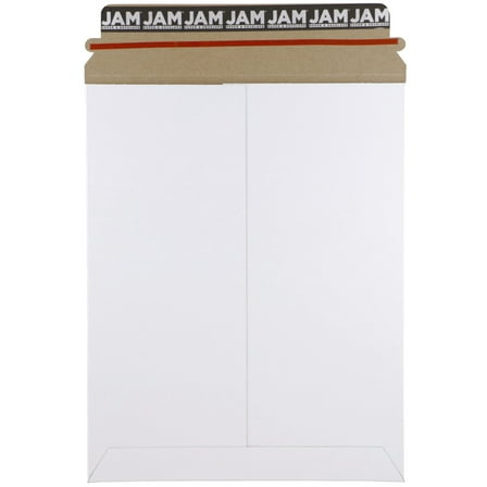 JAM Paper Stay-Flat Photo Mailer Envelopes with Peel & Seal Closure, 9 3/4 x 12 1/4, White, 6 Rigid Mailers/Pack